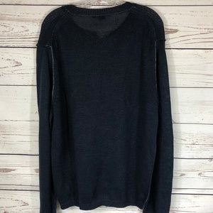 Theory Kade Irish Linen Pullover Sweater XXL Black